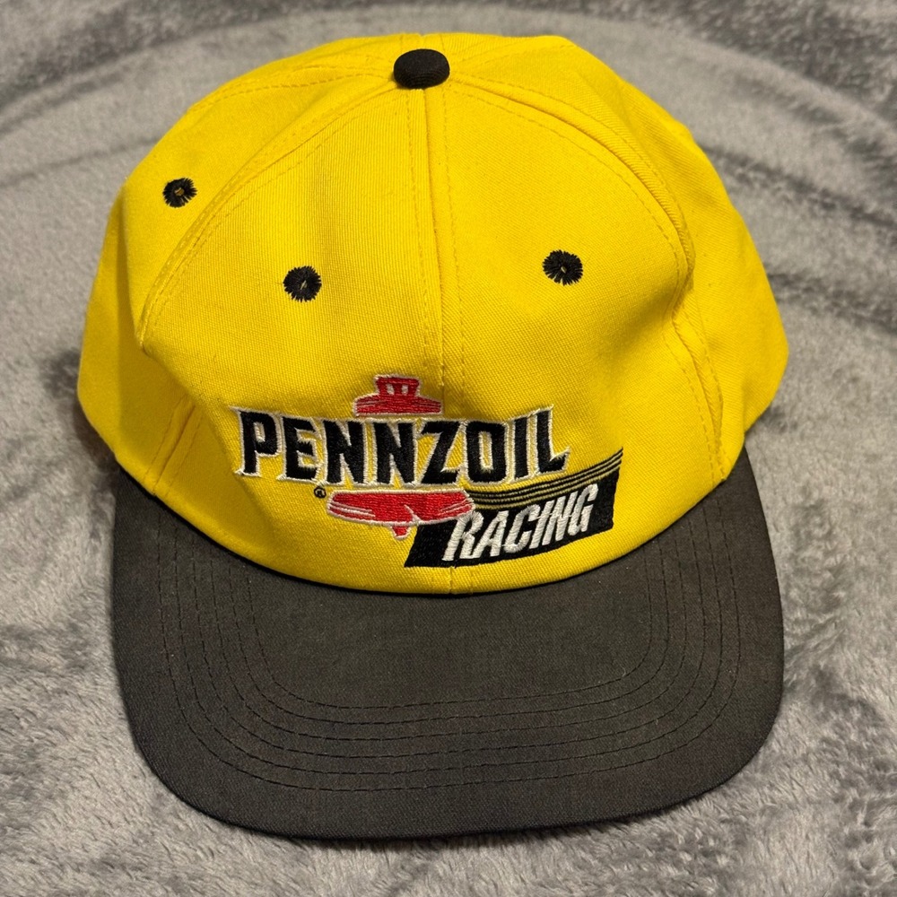Vintage Pennzoil Racing Cap Yellow Black‎ Snapback K Products Made in USA